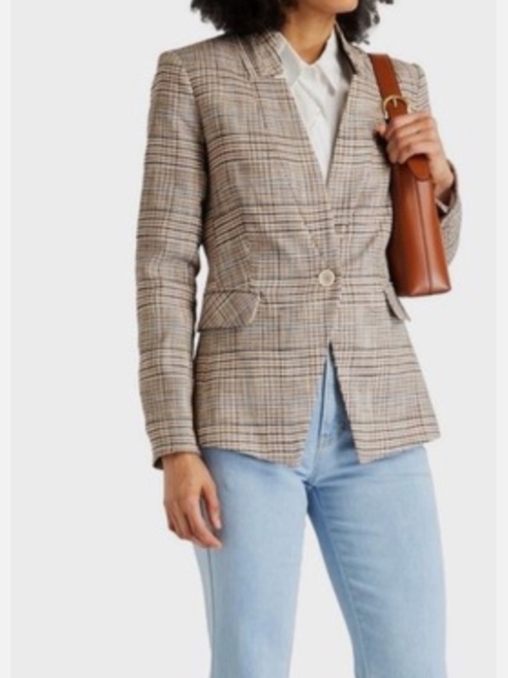 Veronica Beard Orchid Houndstooth-Plaid Dickey Jacket Blazer 10